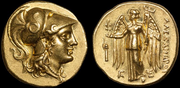 Ancient Coins - Macedonian Kingdom: Alexander III AV stater – Nike – EF; beautiful style; very rare; perfect centering
