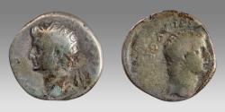 Ancient Coins - CAPPADOCIA, Caesarea-Eusebia. Germanicus, with Divus Augustus. Caesar, 15 BC-AD 19. AR Drachm