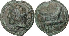 Ancient Coins - ROMAN REPUBLIC. Anonymous. AE Aes Grave Quandrans (65.93 gms), Rome Mint, ca. 225-217 B.C.