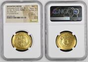 Ancient Coins - CONSTANTINE IX, 1042-1055. AV Histamenon Nomisma (4.32 gms), Constantinople Mint. NGC AU,