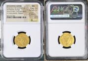 Ancient Coins - Heraclius, with Heraclius Constantine, 610-641. Solidus (Gold, 21.00 mm, 4.42 g, 6 h), NGC MS