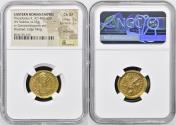 Ancient Coins - Roman Empire, Theodosius II (AD 402-450), AV Solidus, Constantinople, 3rd Officina,