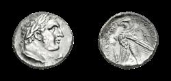 Ancient Coins - PHOENICIA, Tyre. 126/5 BC-AD 65/6. AR Shekel (28mm, 12.74 g, 12h). Dated CY 73 (54/3 BC).