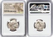 Ancient Coins - ATTICA. Athens. Ca. 440-404 BC. AR tetradrachm (25mm, 17.21 gm, 11h). NGC MS 5/5