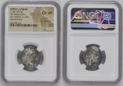 Ancient Coins - ATTICA. Athens. AR Tetradrachm, ca. 393-294 B.C. NGC Ch VF.