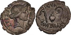 Ancient Coins - JULIUS CAESAR. AR Denarius (3.51 gms), Uncertain mint, possibly Utica, 46 B.C.