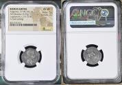 Ancient Coins - Augustus, 27 BC-AD 14. Denarius (Silver, 20 mm, 3.57 g, 6 h), Lugdunum, 15-13 BC. NGC
