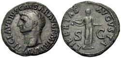 Ancient Coins - Claudius, 41-54. As (Bronze, 29 mm, 10.61 g, 6 h), Rome, 41-50. TI CLAVDIVS CAESAR AVG
