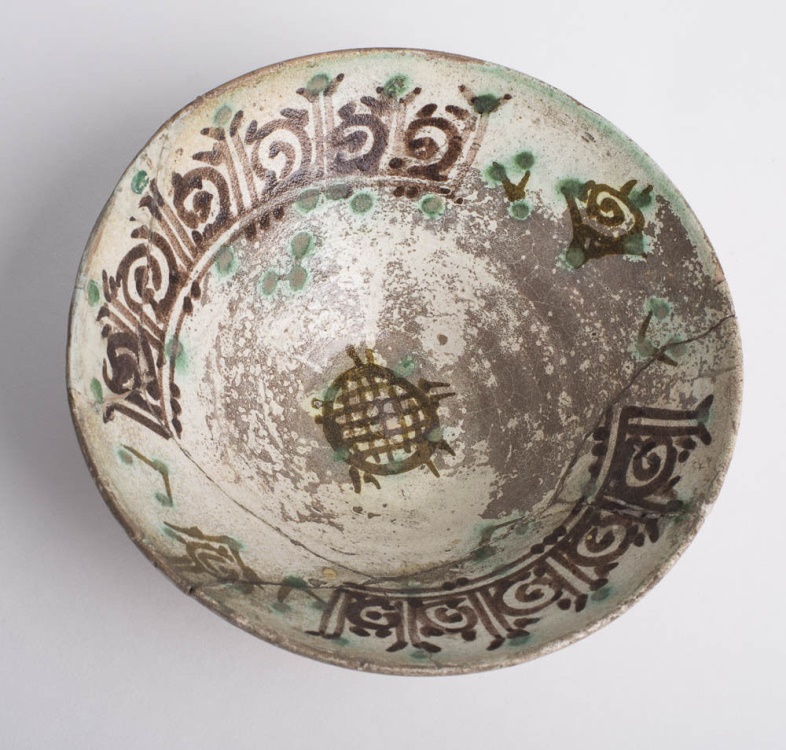 Ancient Islamic 13th C. Persian Ceramic Bowl with Kufic Ancient Islamic 13th C. Persian Ceramic Bowl with Kufic