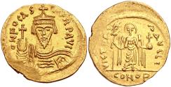 Ancient Coins - Phocas. 602-610. AV Solidus (21mm, 4.45 g, 7h). Constantinople mint, 10th officina.