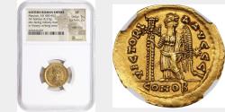 Ancient Coins - MARCIAN, A.D. 450-457. AV Solidus (4.27 gms), Constantinople Mint, 10th Officina. NGC EF,