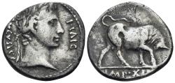 Ancient Coins - Augustus, 27 BC-AD 14. Denarius (Silver, 18 mm, 3.75 g, 7 h), Lugdunum, 11-10 BC.