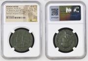 Ancient Coins - VESPASIAN, A.D. 69-79. AE Sestertius (24.07 gms), Rome Mint, A.D. 71. NGC. RIC-167; Hendin-6534. "Judaea Capta" commemorative.