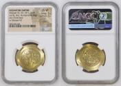 Ancient Coins - Michael VII Doukas, 1071-1078. Gold/Electrum Histamenon Nomisma, scyphate. (4.28g) 29mm.