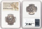 Ancient Coins - MACEDONIAN KINGDOM. Demetrius I Poliorcetes (306-283 BC). AR tetradrachm (29mm, 16.93 gm, 4h). NGC
