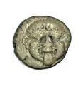 Ancient Coins - MACEDON, Neapolis. Circa 375-350 BC. AR Hemidrachm (14mm, 1.67 gm). Facing gorgoneion