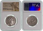 Ancient Coins - MACEDONIAN KINGDOM. Demetrius Poliorcetes (306–283 BC). AR tetradrachm (17.18 gm). NGC