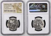 Ancient Coins - PAMPHYLIA, Side. Circa 205-100 BC. AR Tetradrachm (30mm, 16.69 g, 12h). Ar–, magistrate.