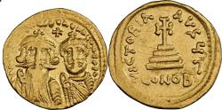 Ancient Coins - Heraclius with Heraclius Constantine (AD 613-641). AV solidus (20mm, 4.31 gm, 7h). NGC VF 4/5 - 2/5