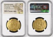 Ancient Coins - JOHN II, 1118-1143. AV Hyperpyron (4.35 gms), Constantinople Mint, ca. 1137-1143. NGC