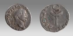 Ancient Coins - Vespasian. AD 69-79. AR Denarius (18mm, 3.35 g, 6h). Rome mint. Struck AD 74.