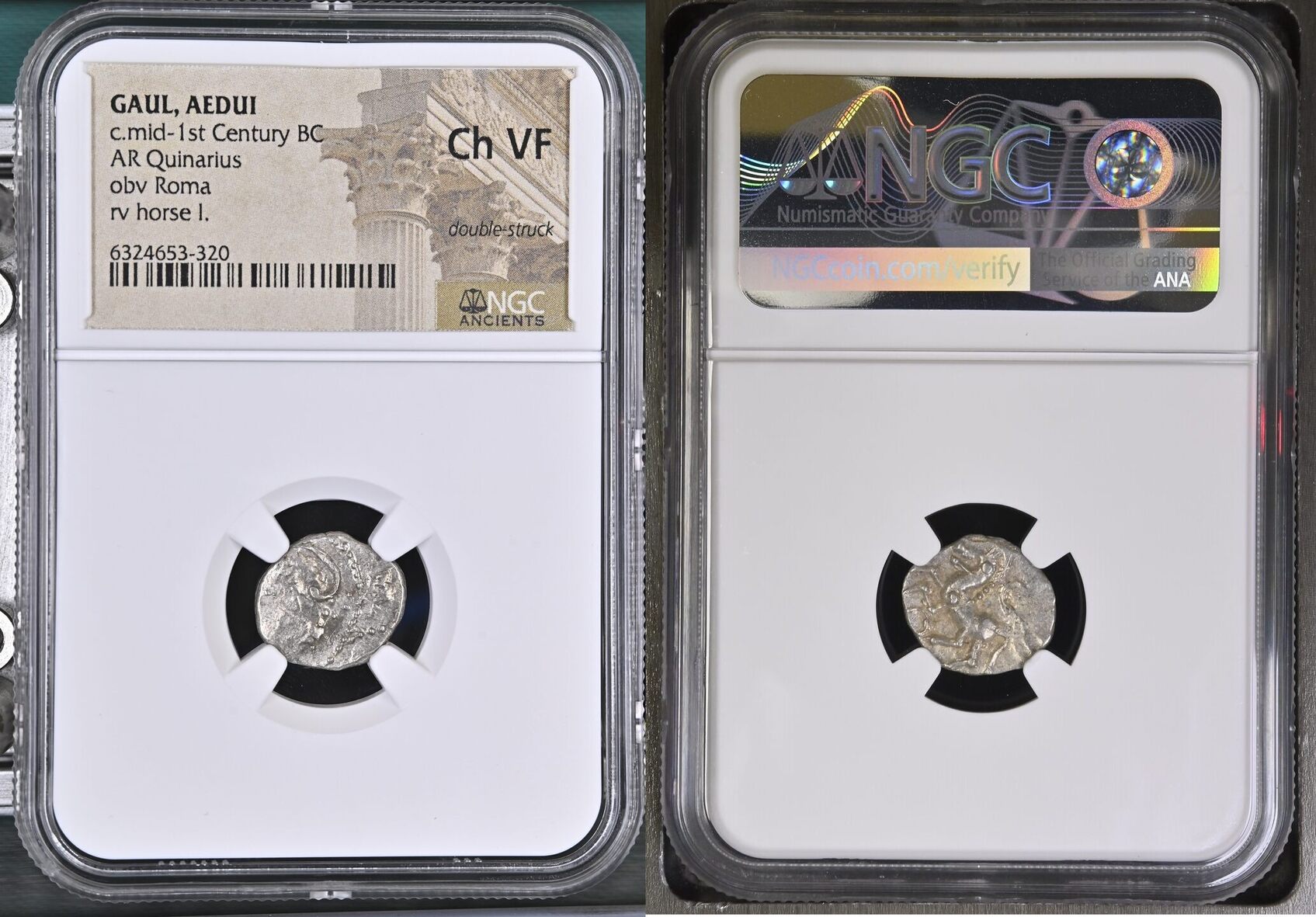 Celtic. Gaul. Aedui. AR Quinarius Ca. mid-1st century BC. NGC