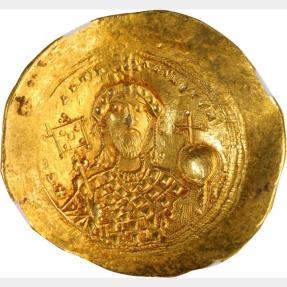 Ancient Coins - CONSTANTINE IX, 1042-1055. AV Histamenon Nomisma (4.32 gms), Constantinople Mint, NGC