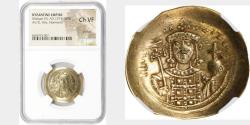 Ancient Coins - MICHAEL VII, 1071-1078. AV/EL Histamenon Nomisma, Constantinople Mint. NGC Ch VF.