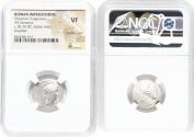 Ancient Coins - Octavian, as Imperator and Triumvir (43-33 BC). AR denarius (19mm, 10h). NGC