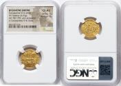 Ancient Coins - Constantine VI and Irene (AD 780-797). AV solidus (19mm, 4.41 gm, 7h). NGC Choice AU