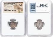 Ancient Coins - Marc Antony, as Imperator and Triumvir (43-30 BC). AR denarius (17mm, 10h). NGC