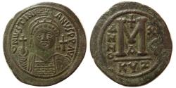 Eski Paralar - BİZANS DEVLETİ.  Justinian I. AD.  527-565.  Lis Follis.  Cyzicus nane.  RY 16 tarihli.