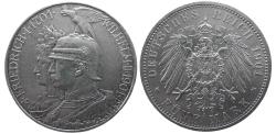 Ancient Coins - GERMANY-Kingdom of Prussia. William II. AR 5 (Funf) Mark. Berlin mint, dated 1901.