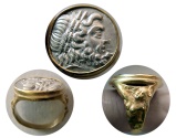 Ancient Coins - EPIROS. 234-168 BC. Silver Drachm. Set in a Custom-made 18K. Gold Ring. Ring Size 9 1/2.