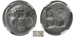 Ancient Coins - MACEDONIA, Neapolis. circa 525-450 BC. AR Stater. NGC-AU.