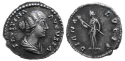 Ancient Coins - ROMAN EMPIRE, Faustina II (Augusta). 147-176 AD. AR Denarius