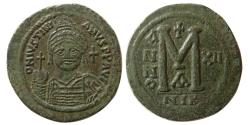 Eski Paralar - BİZANS DEVLETİ.  Justinian I. AD.  527-565.  Lis Follis.  Nicomedia nane, 12 yaşında.