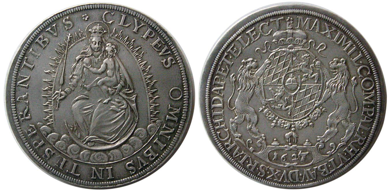 GERMAN STATES; Bavaria. Maximilian I. dated 1627. AR Thaler