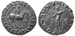 Ancient Coins - INDO-SCYTHIAN KINGS, Azes I. Circa 58-19 BC. AR Tetradrachm.