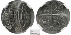 Ancient Coins - SPAIN, Toledo. 1595-TC. 2 Reales.  NGC-AU Details.