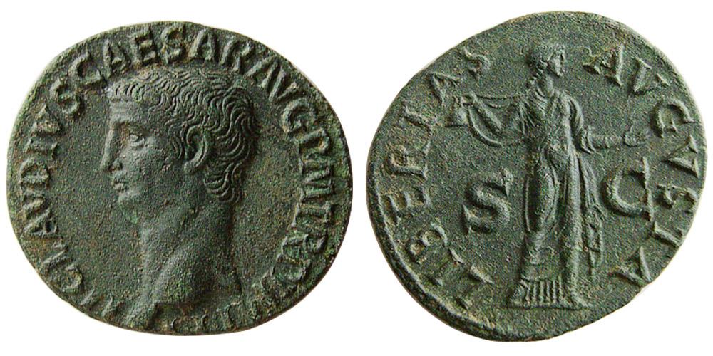 ROMAN EMPIRE; Claudius. 41-54 AD. AE As.