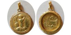 Ancient Coins - SASANIAN KINGS, Shapur II. Antique 19th. Century restrike gold dinar set in a custom-made 18K gold pendent.