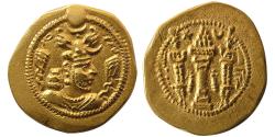 Ancient Coins - SASANIAN KINGS; Peroz (Firuz) I. (AD 457/9-484). Gold light dinar. BBA (Court) mint. Rare.