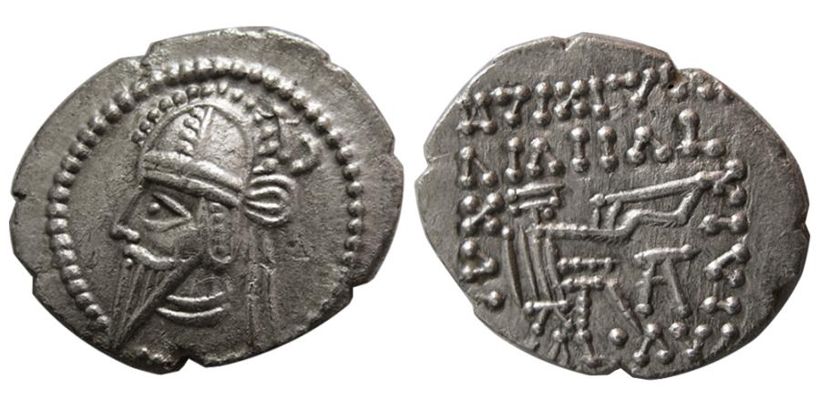 KINGS of PARTHIA. Vologases VI. AD. 207/8221/2. AR Drachm. Ekbatana mint.