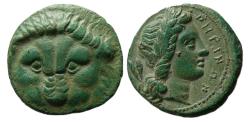 Ancient Coins - BRUTTIUM, Rhegion. Circa 351-280 BC. Æ unit. Rare this nice.