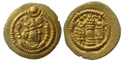 Ancient Coins - SASANIAN KINGS, Peroz I. 457-484 AD. Gold Dinar. BBA (Court mint). Very Rare.