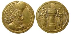 Ancient Coins - SASANIAN KINGS, Varhran (Bahram) II. AD 276-293. Gold Dinar. Lovely strike. Rare.