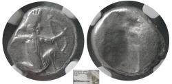 Ancient Coins - ACHAEMENID EMPIRE. Time of Artaxerxes II to Artaxerxes III. AR Siglos. NGC Certified.