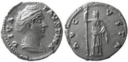 Ancient Coins - ROMAN EMPIRE, Diva Faustina I, Augusta. 138-140 AD. AR Denarius.