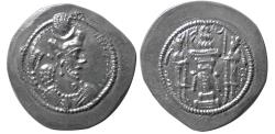 Ancient Coins - SASANIAN KINGS, Vahram (Bahram) V. 420-438 AD. AR Drachm. mint: WH (Veh Ardashir).